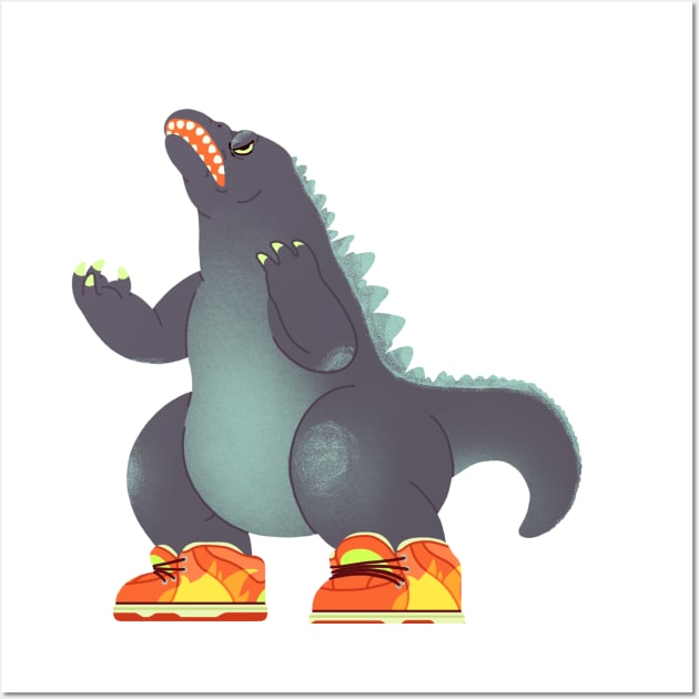 Dunkzilla Wall Art by paperbeatsscissors